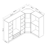 Minar Kale Zincir Köşe Düz Dolap 7K 2Ç -Beyaz 2+4+K7 thumbnail 8