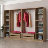 Minar Kale190 6 Bölmeli 4 Çek Giyinme Dolabı Dore thumbnail 1