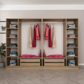 Minar Kale210 6 Bölmeli 4 Çek Giyinme Dolabı Dore thumbnail 2