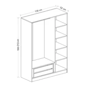 Minar Kale 135Cm Giyinme Dolabı 190 Lık - Beyaz thumbnail 4