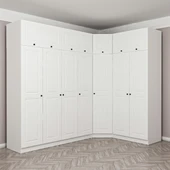 Minar Kale190 7 Kapaklı 2 Çek Köşe Dolap + Yüklük Byz Mebran thumbnail 1