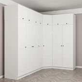 Minar Kale210 7 Kapaklı 2 Çek Köşe Dolap + Yüklük Byz Mebran thumbnail 3