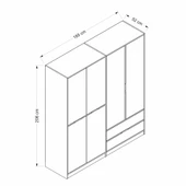 Minar Elina 4 Kapaklı Dolap-Dore-Beyaz thumbnail 8