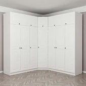 Minar Kale210 7 Kapaklı 4 Çek Köşe Dolap + Yüklük Byz Mebran thumbnail 1