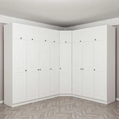 Minar Kale190 8 Kapaklı 4 Çek Köşe Dolap + Yüklük Byz Mebran thumbnail 3