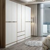 Minar Elina 6 Kapaklı Dolap-Dore-Beyaz thumbnail 4