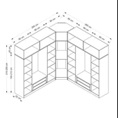 Minar Kale210 9 Kapaklı 4 Çek Köşe Dolap + Yüklük Byz Mebran thumbnail 8
