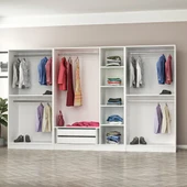 Minar Kale Zincir 7K 3 Aynalı 2Ç Dolap Pera Ceviz 2+2+3 - 7