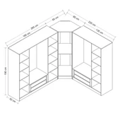 Minar Kale Zincir 8K 4Ç Köşe Dolap Pera Ceviz 3+K+4 thumbnail 8