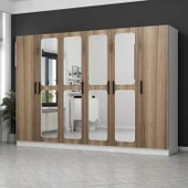 Minar Kale Zincir 6K 4 Aynalı 2Ç Dolap Pera Ceviz 2+4 thumbnail 3