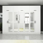 Minar Kale 7 Kapak 5 Aynalı 2 Çek Dolap & Yüklük Beyaz thumbnail 1