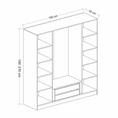 Minar Kale Zincir 4K 2Ç Dolap Pera Ceviz thumbnail 8