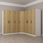 Minar Kale Zincir 7K 4Ç Köşe Dolap Pera Ceviz 3+K+3 thumbnail 3