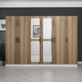 Minar Kale Zincir 6K 2 Aynalı 2Ç Dolap Pera Ceviz 2+4 thumbnail 1