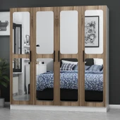 Minar Kale Zincir 4K 4 Aynalı 2Ç Dolap Pera Ceviz thumbnail 5