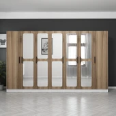 Minar Kale Zincir 7K 5 Aynalı 4Ç Dolap Pera Ceviz 3+4 thumbnail 1