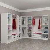 Minar Kale Zincir 9K 4 Aynalı 4Ç Köşe Dolap Beyaz 4+K+4 thumbnail 7