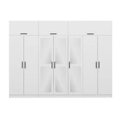 Minar Kale 7 Kapak 3 Aynalı 2 Çek Dolap & Yüklük Beyaz thumbnail 4