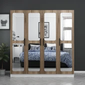 Minar Kale Zincir 4K 4 Aynalı 2Ç Dolap Pera Ceviz thumbnail 1