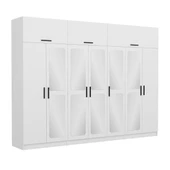 Minar Kale 7 Kapak 5 Aynalı 2 Çek Dolap & Yüklük Beyaz thumbnail 3