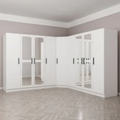 Minar Kale Zincir 9K 4 Aynalı 4Ç Köşe Dolap Beyaz 4+K+4 thumbnail 3