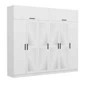 Minar Kale 6 Kapak 4 Aynalı 2 Çek Dolap & Yüklük Beyaz thumbnail 3