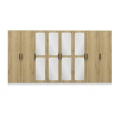 Minar Kale Zincir 8K 4 Aynalı 4Ç Dolap Pera Ceviz 3+2+3 thumbnail 4