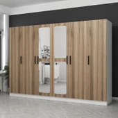 Minar Kale Zincir 6K 2 Aynalı 4Ç Dolap Pera Ceviz 3+3 thumbnail 3