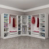 Minar Kale Zincir 9K 4 Aynalı 4Ç Köşe Dolap Beyaz 4+K+4 thumbnail 2