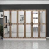 Minar Kale Zincir 6K 6 Aynalı 2Ç Dolap Pera Ceviz 2+4 thumbnail 1