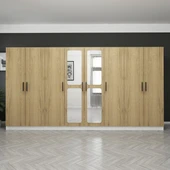 Minar Kale Zincir 8K 2 Aynalı 2Ç Dolap Pera Ceviz 2+4+2 thumbnail 3