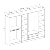 Minar Kale Zincir 6K 2 Aynalı 2Ç Dolap Pera Ceviz 2+4 thumbnail 8