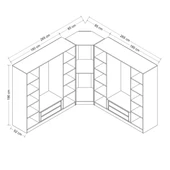 Minar Kale Zincir 9K 4 Aynalı 4Ç Köşe Dolap Beyaz 4+K+4 thumbnail 8