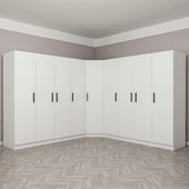 Minar Kale Zincir Köşe Düz Dolap 9K 4Ç -Beyaz 4+4+K7 thumbnail 1