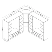 Minar Kale Zincir Köşe Düz Dolap 9K 4Ç -Beyaz 4+4+K7 thumbnail 8