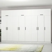 Minar Kale 8 Kapaklı 4 Çek Dolap Ve Yüklük Beyaz thumbnail 3