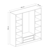 Minar Kale 210Cm 4 Bolme 2 Cek Gıyınme Dlp Antr thumbnail 4