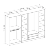 Minar Kale 190Cm 6 Bolme 2 Cek Gıyınme Dlp Beyaz thumbnail 7