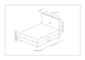 Minar Sonata Baza+Başlık+Miray Gizli Pedli Yatak Gri 160X200 - 6