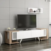 Minar Leron Zigonlu Tv Ünitesi-Beyaz-Kaman - 2