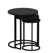 Minar Gloria Metal Ayak Zigon Sehpa-Royal Mermr thumbnail 6