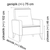 Minar Polya Köşe Takım+Berjer-Koyu Gri 100+Kiremit thumbnail 8