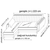 Minar Alkon Köşe Takım+Berjer-Koyu Gri 100+Koyu Gri 100 thumbnail 7