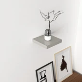 Minar Gizli Raf Tutuculu D.Rafı 23Cm-Parlak Gri - 3