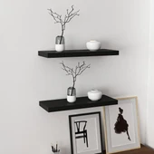 Minar Gizli Raf Tutuculu 2Li D.Rafı 60Cm-M.Siyah thumbnail 1