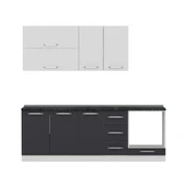 Minar 230 Cm Mutfak Dolabı Beyaz Antrasit 230-A3 thumbnail 5