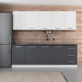 Minar 245 Cm Mutfak Dolabı Beyaz Antrasit 245-A3 thumbnail 1