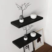 Minar Gizli Raf Tutuculu 2Li D.Rafı 60Cm-M.Siyah thumbnail 3