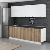 Minar 240 Cm Mutfak Dolabı Beyaz Dore 240-D2 thumbnail 3