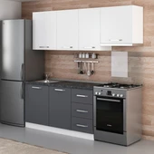 Minar 215 Cm Mutfak Dolabı Beyaz Antrasit 215-A4 thumbnail 3